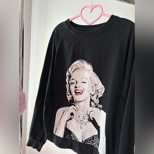 Backlash Marilyn Monroe Black Graphic pullover Sweatshirt PTP 21